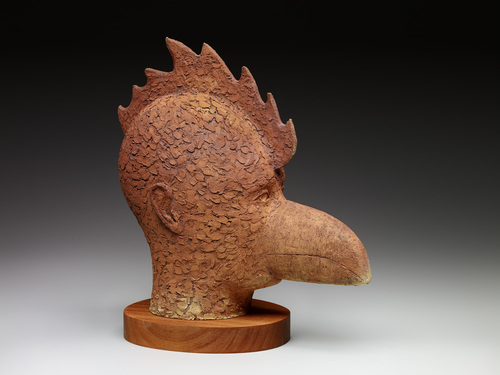 MAN WITH A CHICKEN MASK by norman holen
