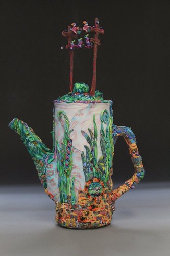 BIRDS ON A WIRE TEAPOT by layl mcdill
